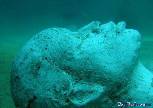 Underwater Face sculpture