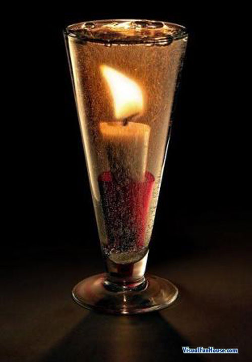 Underwater candle flame!