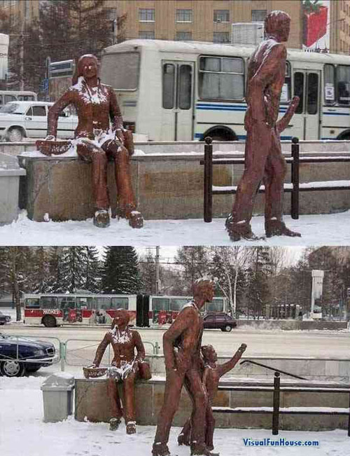 Very Aroused Statue optical Illusion