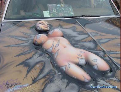 Airbrushed 3D Naked Woman Paint Job