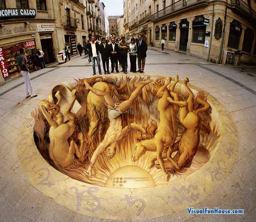 Phaeton 3D street art in Salamanca