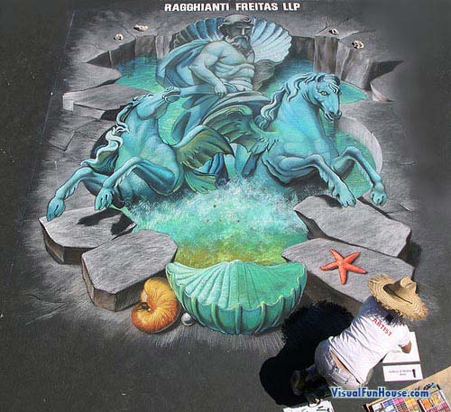 Poseidon Trevi Dountain Street art